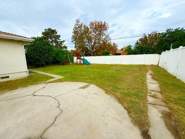 a view of an outdoor space and swimming pool