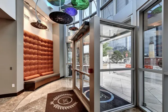 a view of city with tall buildings