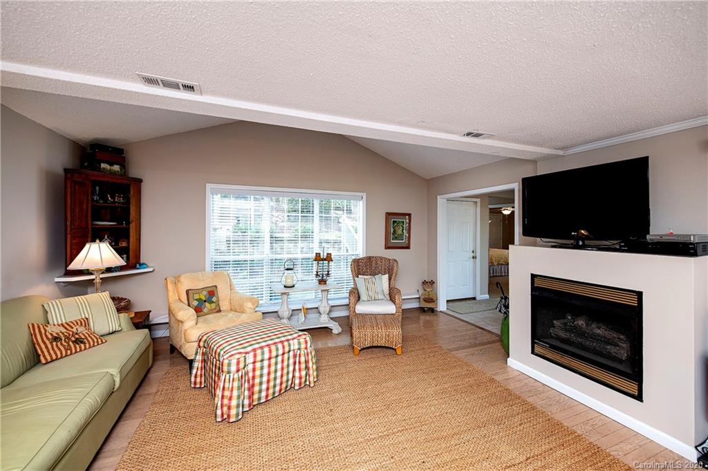 817 Bonum Road Lake Wylie, SC 29710 - Photo 18 of 41 a living room with furniture a flat screen tv and a fireplace