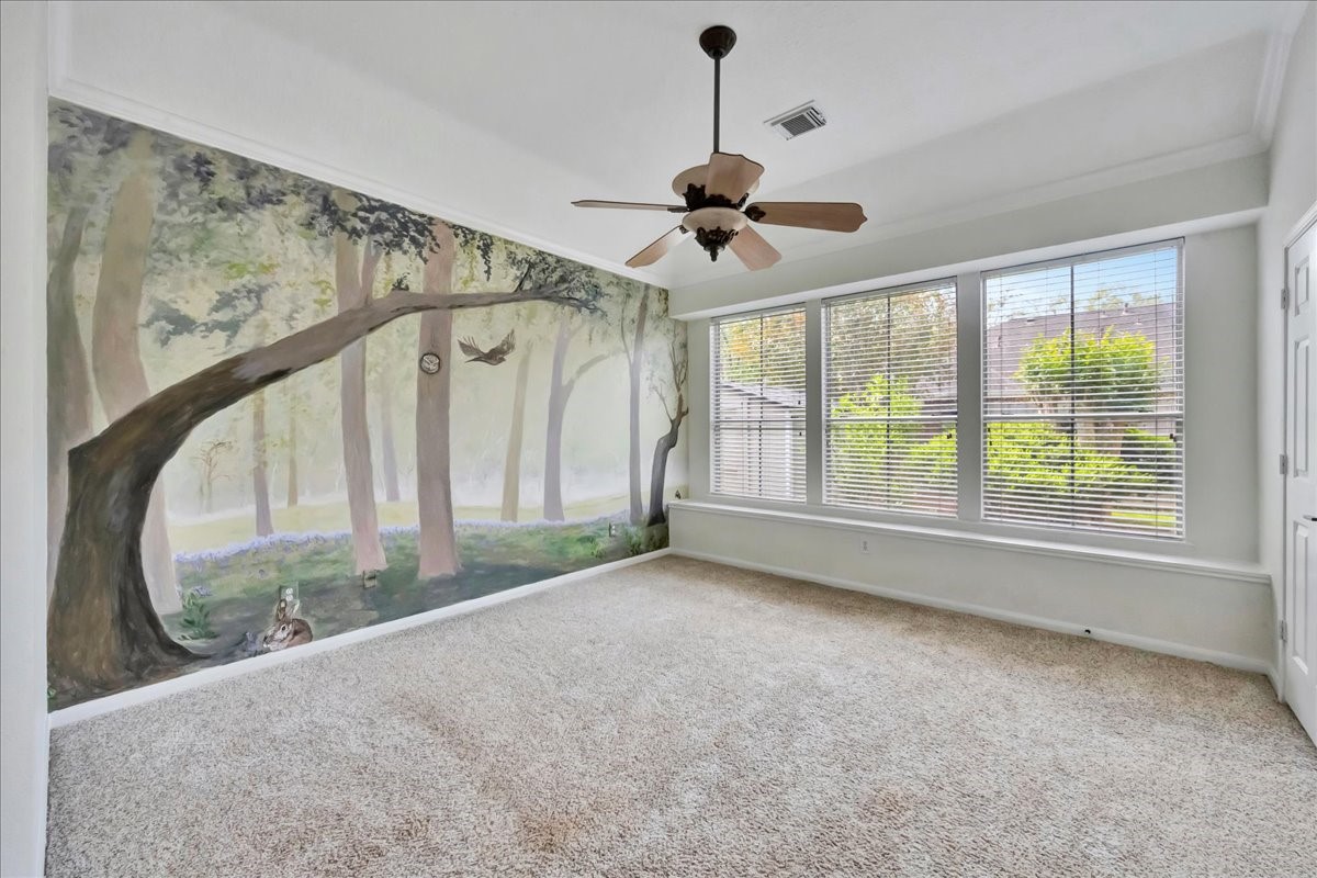 14010 Hazel Ridge Court Houston, TX 77062 - Photo 18 of 38 Primary bedroom features custom hand painted mural ($5K)