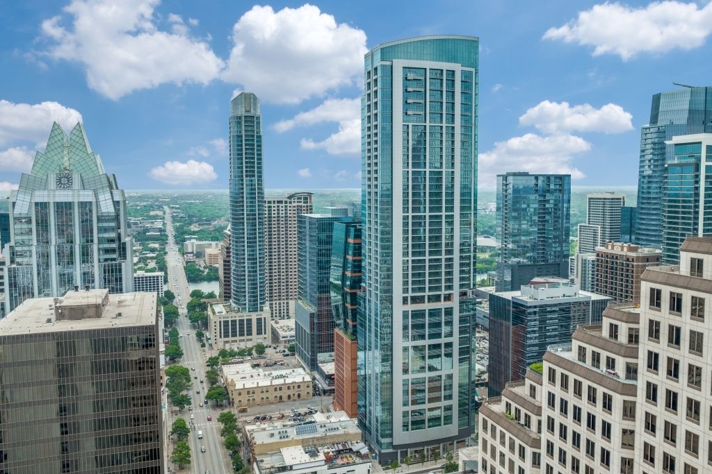 a view of city from balcony
