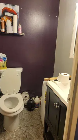 a bathroom with a toilet and a sink