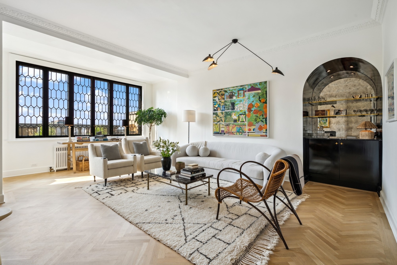 3100 North Sheridan Road, Unit 14B Chicago, IL 60657 - Photo 10 of 50 a living room with furniture a rug and a floor to ceiling window