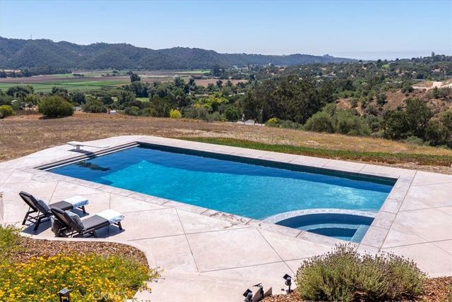 a view of an outdoor space with mountain view