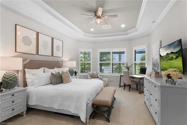 a bedroom with furniture and windows