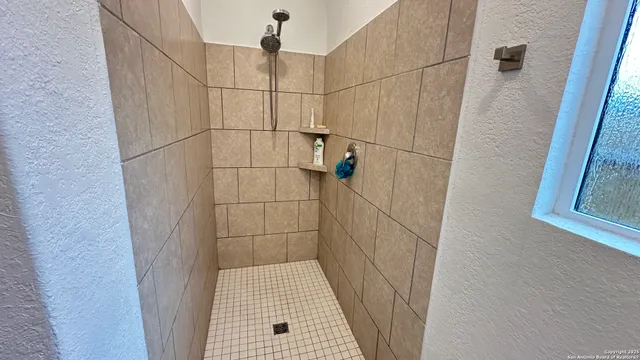 a bathroom with a shower