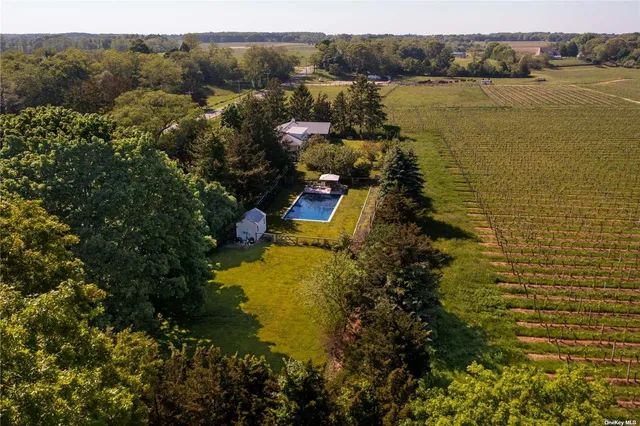 a view of a lake in middle of the town