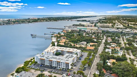 a view of a city and lake