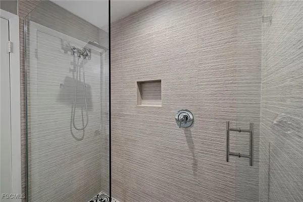 a bathroom with a shower
