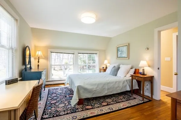 a living room with a couch and a table