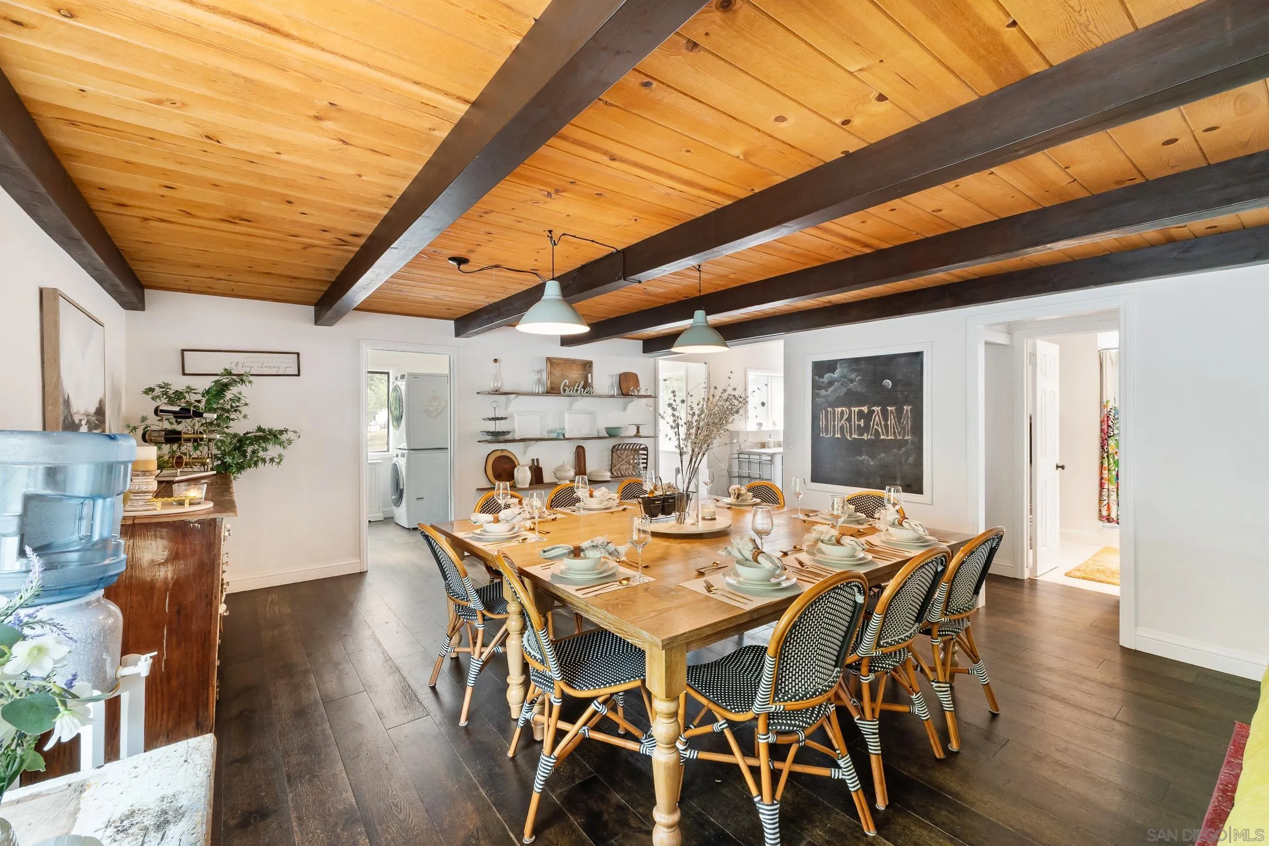 3517 Deer Lake Park Road Julian, CA 92036 - Photo 7 of 75 a view of a dining room with furniture and wooden floor