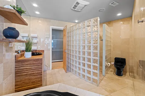 a bathroom with a shower