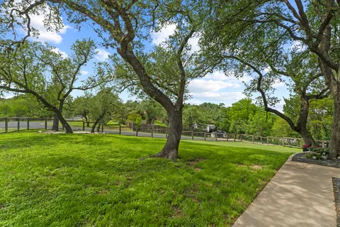 a view of grassy field with trees