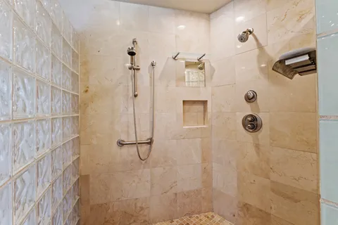 a bathroom with a shower