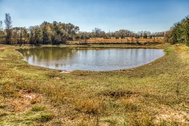 a view of a lake with a mountain in the background