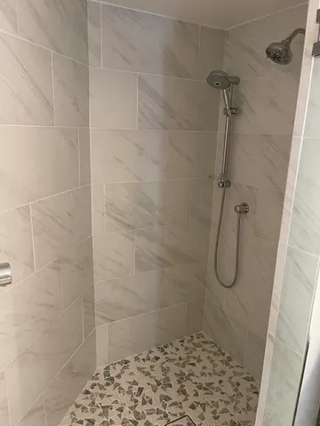 a bathroom with a shower