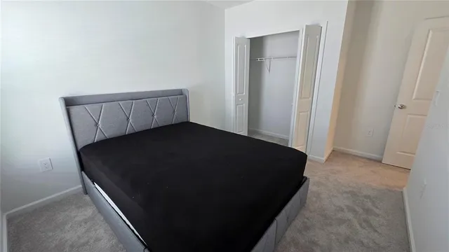 an empty room with closet