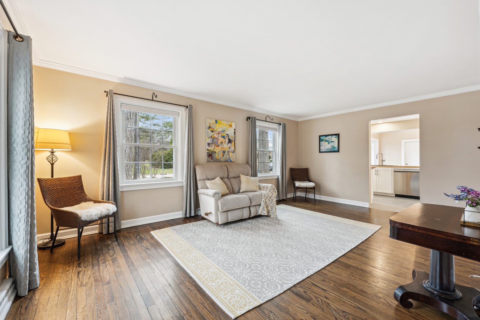 170 East Old Elm Road Lake Forest, IL 60045 - Photo 5 of 31 a living room with furniture and a wooden floor