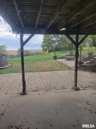 a view of a yard with porch
