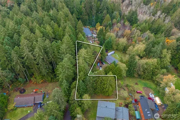an aerial view of a house