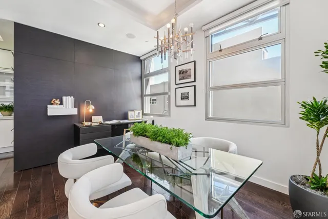 a living room with furniture