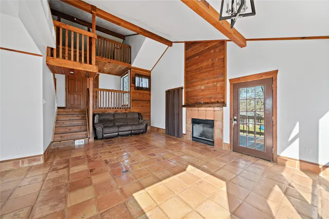 a view of livingroom with fireplace
