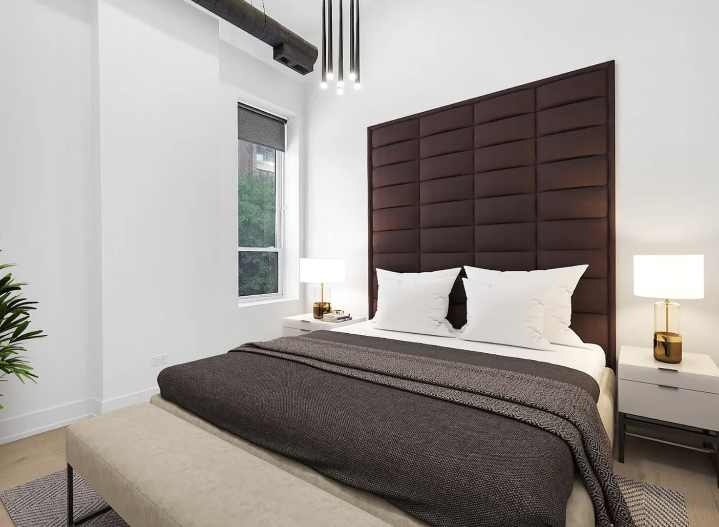 77 West Chestnut Street, Unit 2A Chicago, IL 60610 - Photo 8 of 13 a large bed sitting in a bedroom next to a window