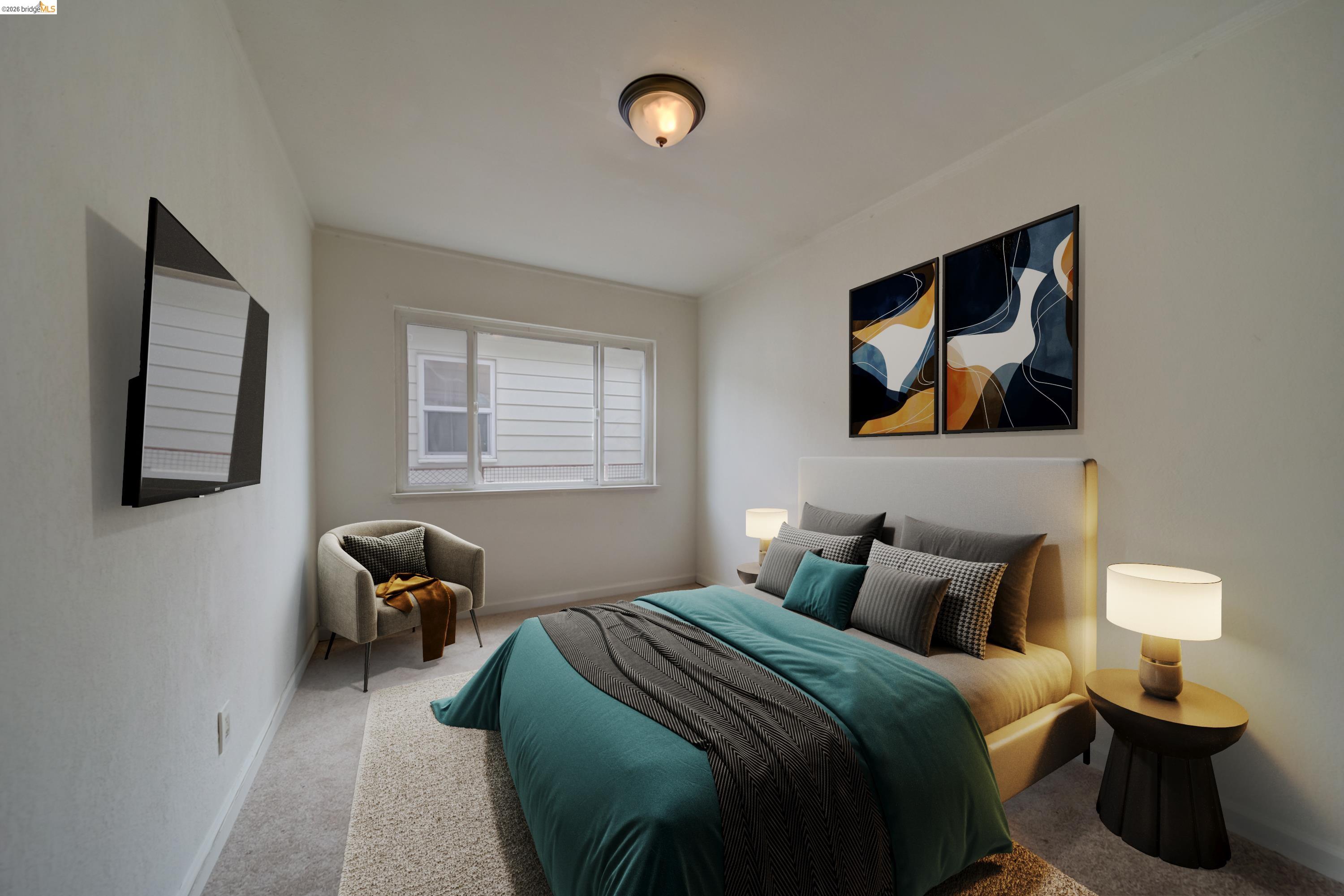 844 37th Street Richmond, CA 94805 - Photo 18 of 35 a bedroom with bed and a window