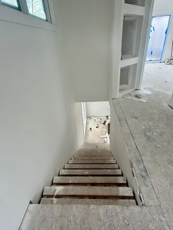 a view of a yard with trees