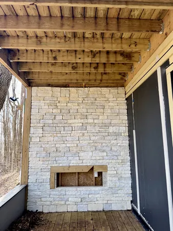 a brick house with a window