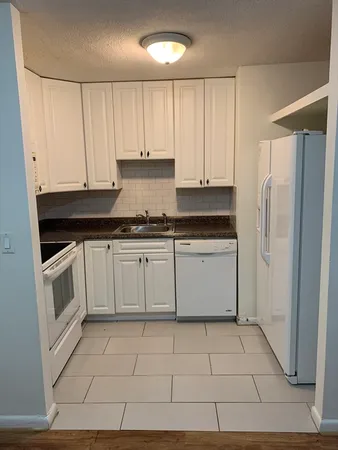 a kitchen with a stove a sink and a refrigerator
