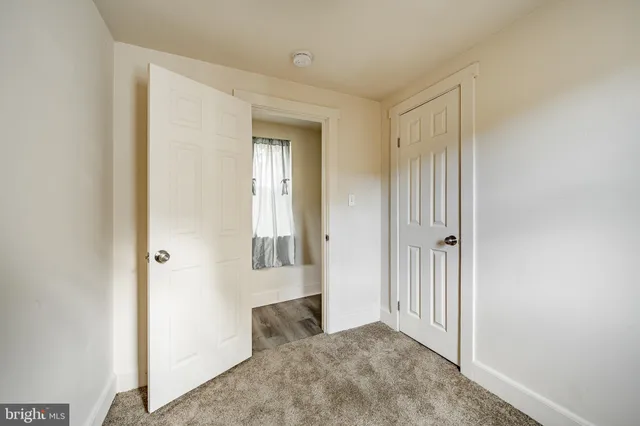 a view of a room with door