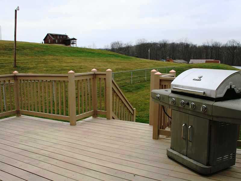 467 Wises Grove Road New Brighton, PA 15066 - Photo 11 of 19 Patio/Deck. Large deck steps down to a nice level 100 x 50ft fenced in area. The total property is 2.9 acres. There is a post light on each side of the property which is operated by a switch (not solar operated) for your convenience....