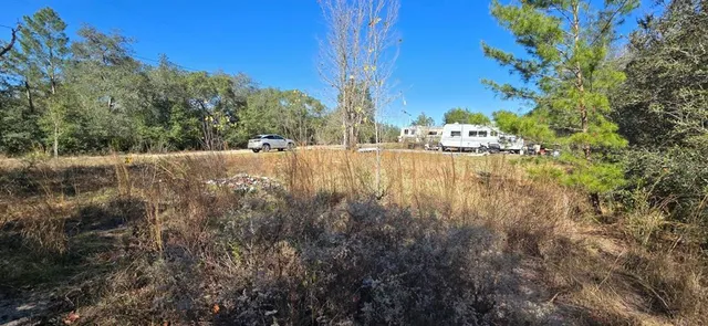 a view of yard and mountain