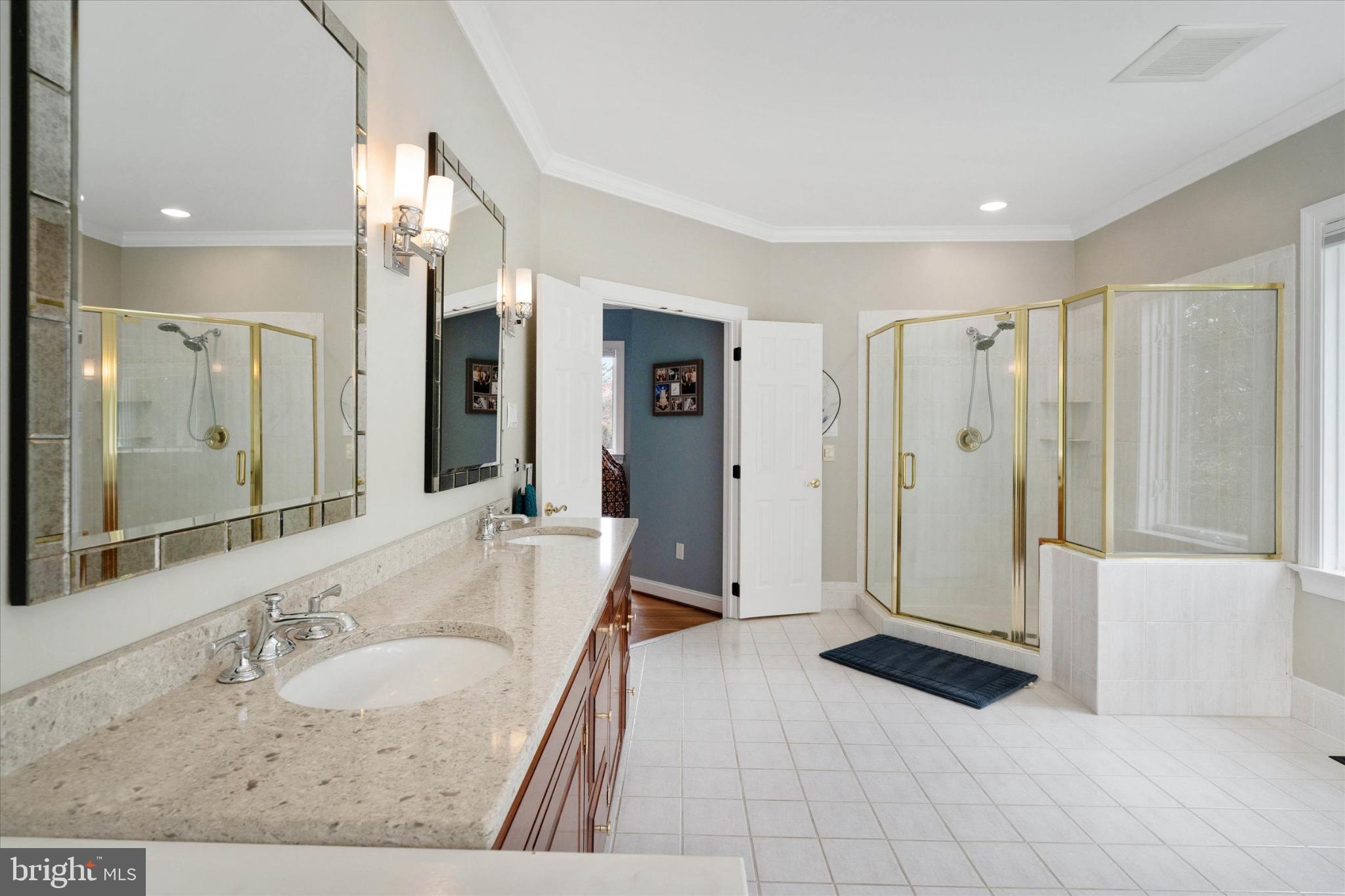 1540 Fairville Road Chadds Ford, PA 19317 - Photo 37 of 86 a bathroom with a granite countertop sink mirror and shower