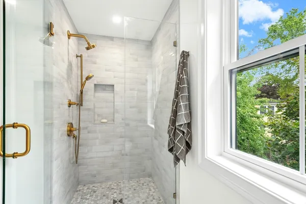 a bathroom with a shower