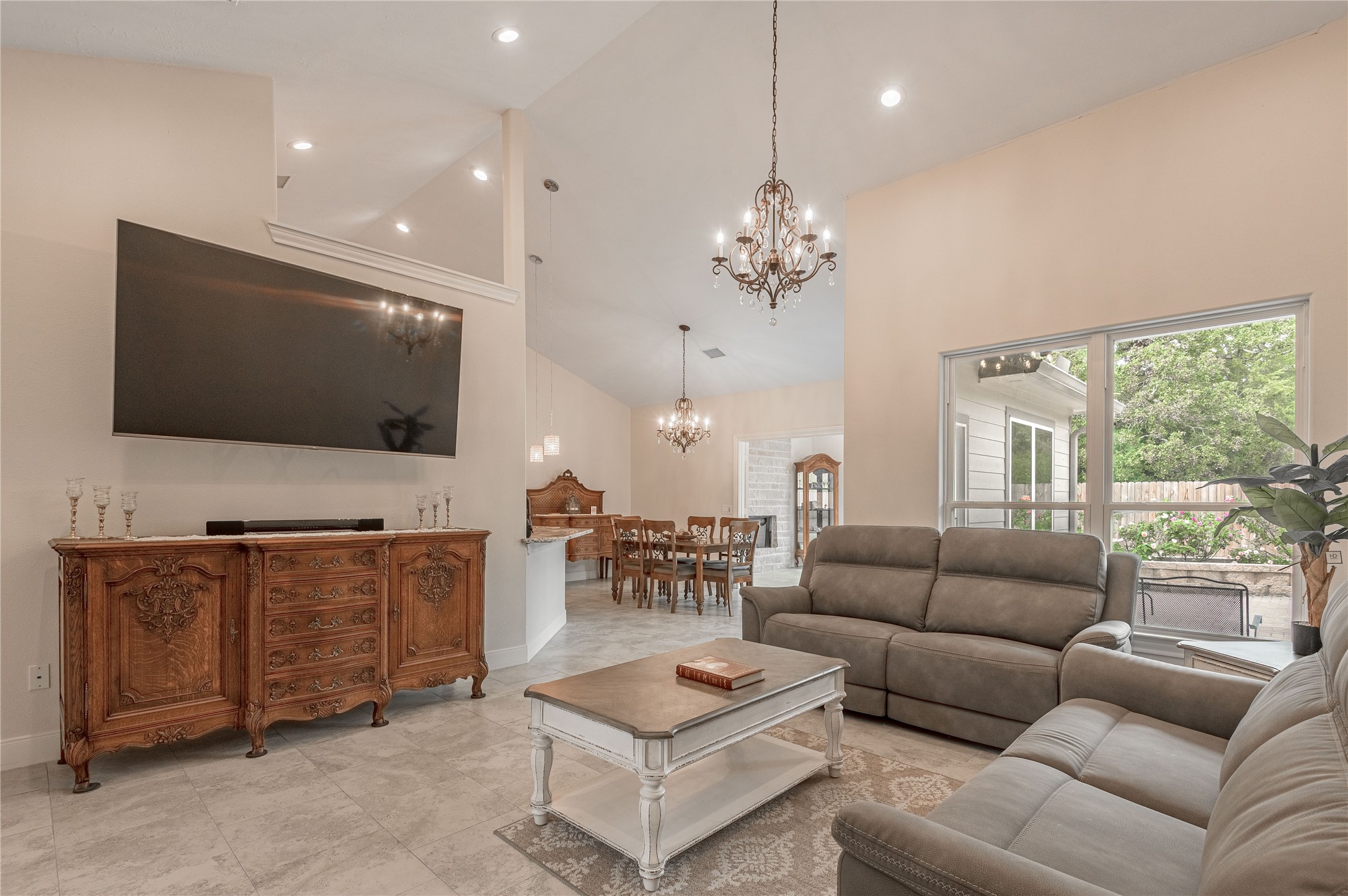 2803 Fm 2158 Midway, TX 75852 - Photo 5 of 49 a living room with furniture a flat screen tv and a chandelier
