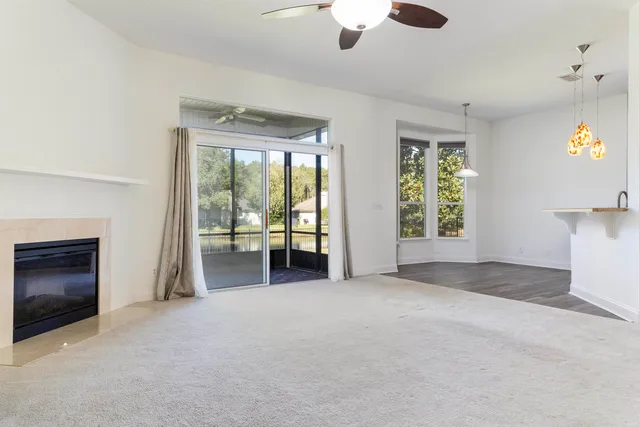 a room that has a glass door shower