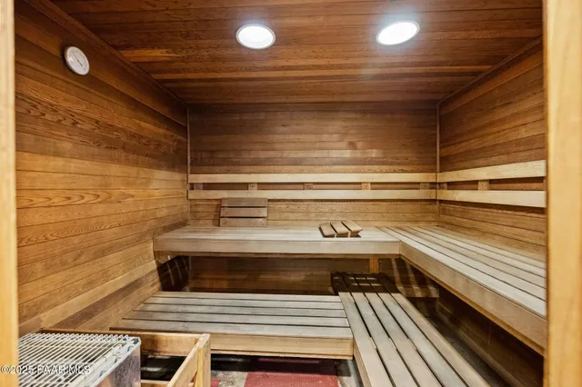 a view of a park with swings and slides