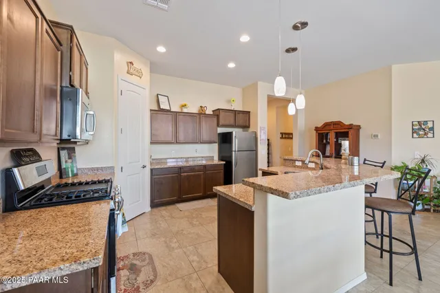 a kitchen with lots of counter top space