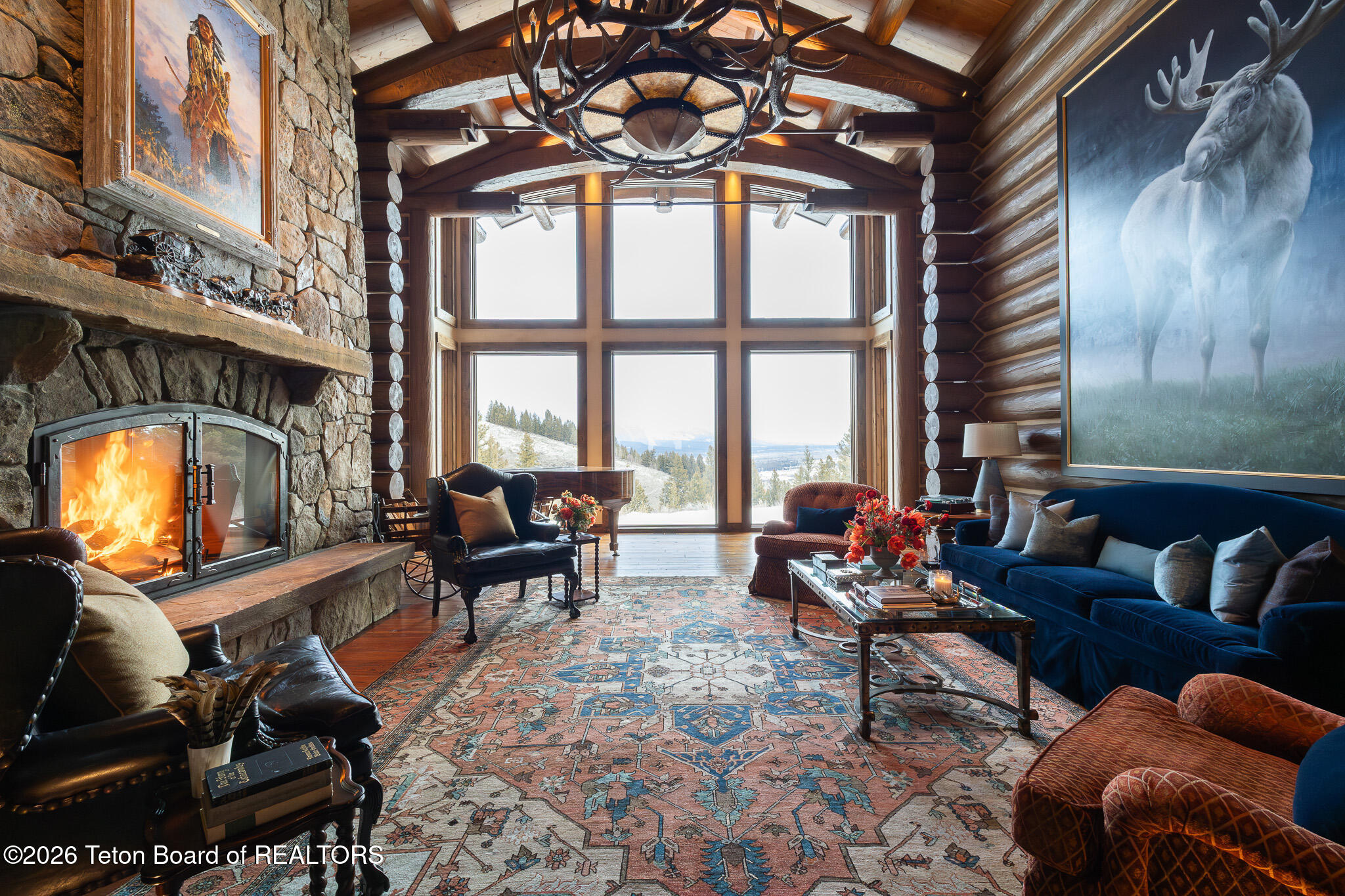 1125 West Bar Bc Ranch Road Jackson, WY 83001 - Photo 17 of 66 Living Room Winter