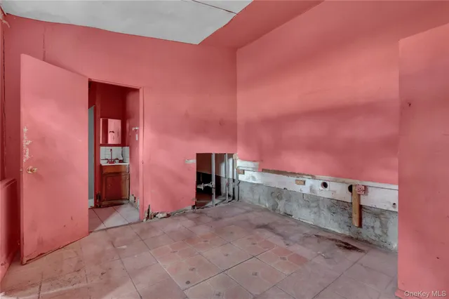 a view of a room with rack on the wall