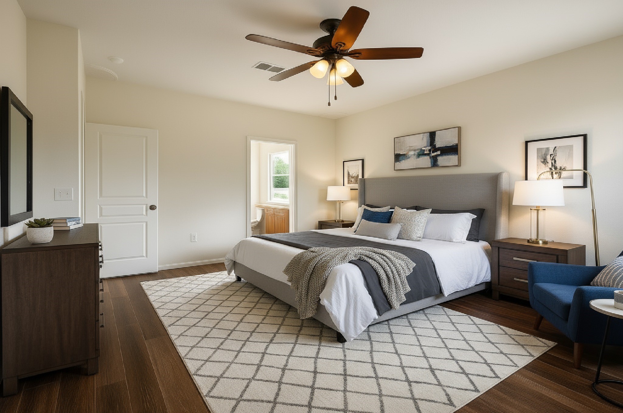 4611 Windmill Run Drive Houston, TX 77069 - Photo 14 of 36 a bedroom with a bed and a flat screen tv