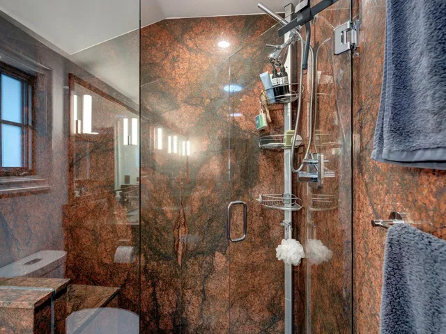 a bathroom with a shower