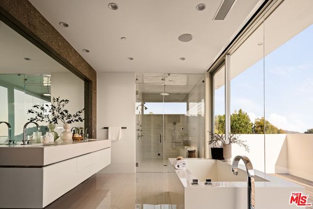 a view of a balcony with city view