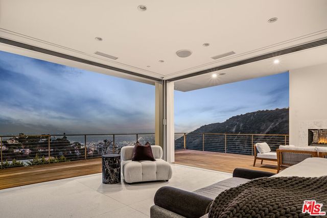 a view of balcony with seating space