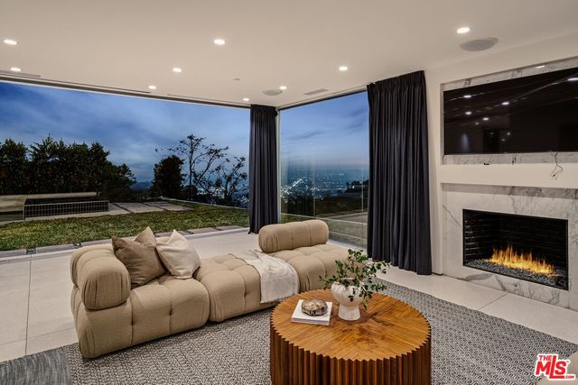 a living room with furniture