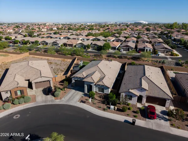 an aerial view of multiple house