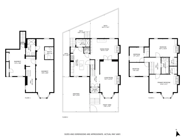an aerial view of residential houses with city view