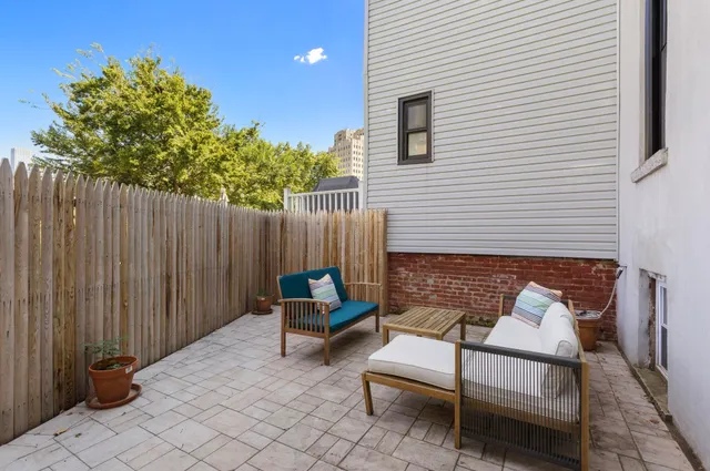 a outdoor space with patio furniture